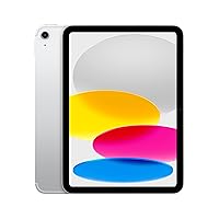 iPad (10th Generation): with A14 Bionic chip, 10.9-inch Liquid Retina Display, 64GB, Wi-Fi 6 + 5G Cellular, 12MP front/12MP Back Camera, Touch ID, All-Day Battery Life – Silver