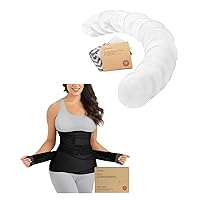 Bamboo Viscose Nursing Breast Pads and 3 in 1 Postpartum Belly Support Recovery Wrap - 14 Washable Pads + Wash Bag - Postpartum Belly Band