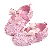 Pink/White Baby-Girls Christening Baptism Shoes Toddler Sneaker Slipper Flower