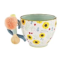Mud Pie Latte Mug Set, Hello Darling, mug 16 oz | spoon 3.75