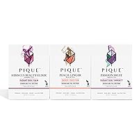 Pique Organic Fruit & Floral Tea Crystals Sampler - Beautify, Rejuvenate, Calm - 42 Single Serve Sticks (Pack of 3)