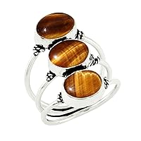 8.65Cts Native American Style Oval Shaped Natural Gemstone Handmade Rings For Women, Handmade Birthstone Ring Jewelry Gift For Women Mom Wife Girlfriend Sister