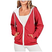 Zip Up Hoodies for Women Trendy Drawstring Drawstring Jacket Coat Oversized Casual Long Sleeve Y2k Hooded Sweatshirts