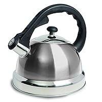 Mr Coffee Claredale Stainless Steel Whistling Tea Kettle, 2.2-Quart, Brushed Satin