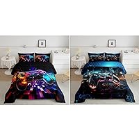 Modern Gamepad Kids Bedding Set Queen Size 6 Pcs (2 Comforter + 4 Pillowcases)
