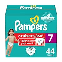 Pampers Cruisers 360 Diapers - Size 7, 44 Count, Pull-On Disposable Baby Diapers, Gap-Free Fit