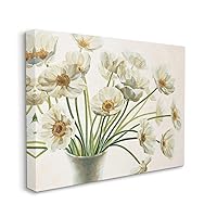 Stupell Industries Peaceful Poppies White Florals in Soft Ceramic, Designed by Eva Barberini Wall Art, 24 x 30, Canvas