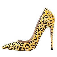 FSJ Women Sexy Leopard Printed Dress Shoes Pointy Toe High Heels Stilettos Pumps Shoe Size 4-15 US