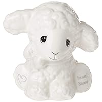 Precious Moments Lamb Bank, Luffie | Heaven's Blessings Ceramic Lamb Bank Nursery Decor | Baptism Gift