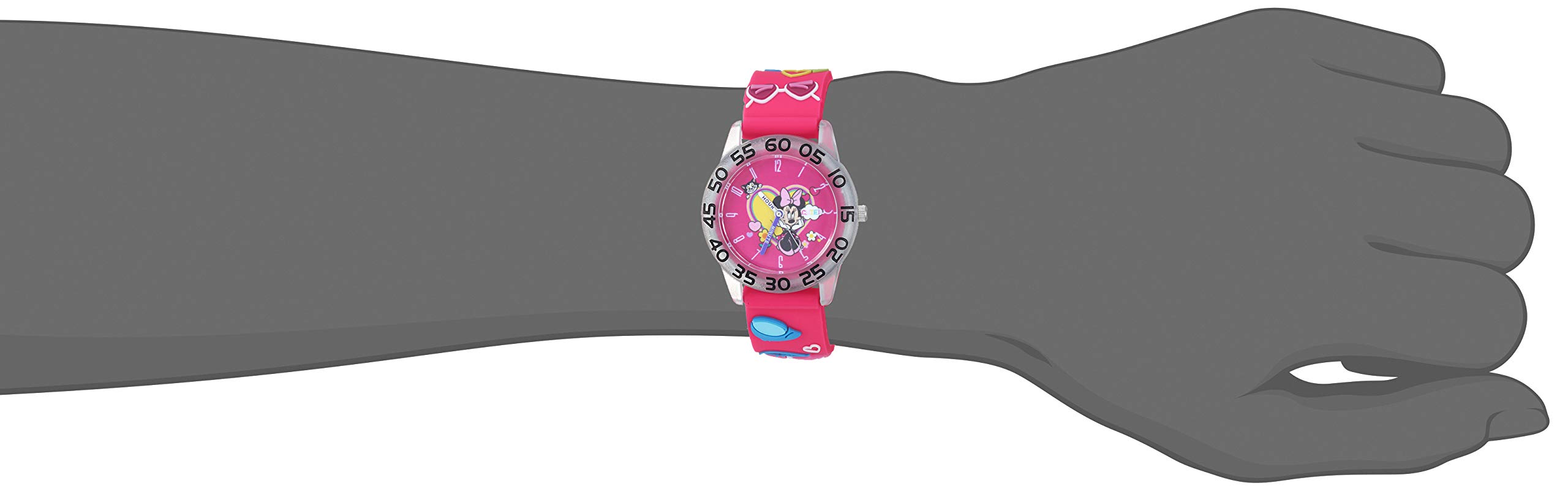 Disney Minnie Mouse Kids' Plastic Time Teacher Analog Quartz 3D Strap Watch