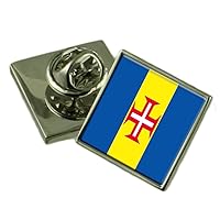 Madeira Flag Lapel Pin Badge Solid Silver 925