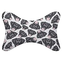 Black Labrador Car Neck Pillow Soft Car Headrest Pillow Neck Rest Cushion Pillow 2 Pack for Driving Traveling