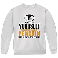 Animal World Always Be Yourself Penguin Youth Sweatshirt White YLG