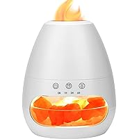 Salt Lamp Diffuser Flame Aroma Diffuser Essential Oil Diffusers 200ml Cool Mist Diffuser Humidifier 3 in 1 Diffuser for Home Bedroom Mute Design Night Light Air Diffuser