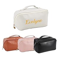 Roycraft Personalized Large Capacity Travel Makeup Bag,Multifunctional Storage Cosmetic Bag Make up Case Organizer for Women and Girls