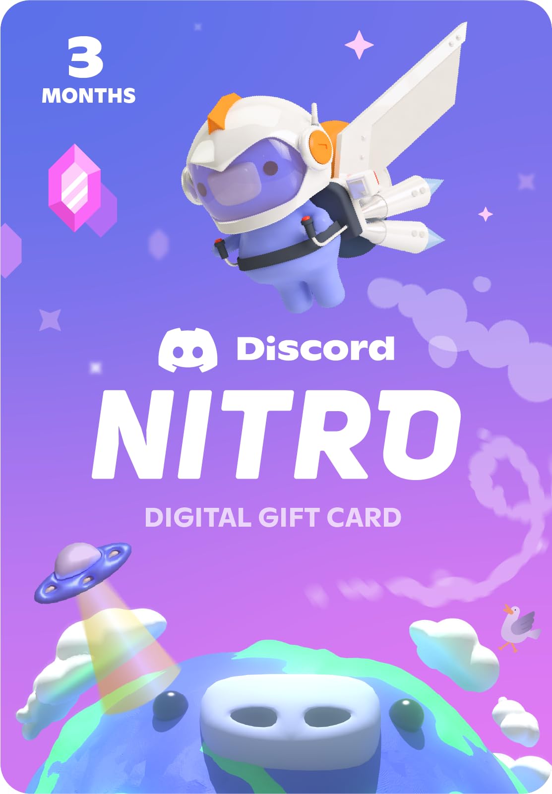 Discord Nitro 3-Month Subscription Gift Card [Digital Code]