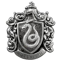 The Noble Collection Harry Potter Slytherin Crest Wall Art - 11in (28cm) Elegant Silver Resin Wall Plaque - Officially Licensed Film Set Movie Props Gifts