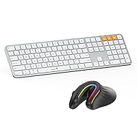 ProtoArc RGB Bluetooth Ergonomic Mouse and Backlit Bluetooth Keyboard for Mac