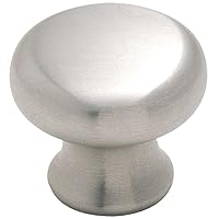 Amerock | Cabinet Knob | Stainless Steel | 1-1/4 inch (32 mm) Diameter | Stainless Steel | 1 Pack | Drawer Knob | Cabinet Hardware