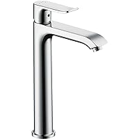 hansgrohe Metris Modern Timeless Easy Clean 1-Handle 1 10-inch Tall Bathroom Sink Faucet in Chrome, 31183001, Medium