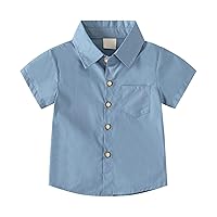 Boys Long Sleeve Tee Shirts Size 8 Sleeve Button Down Shirt with Pockets for 2 to 8 Years Old Multi Boys Polyester Shirt