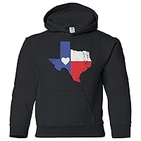 Threadrock Kids Texas State Flag With Heart Youth Hoodie Sweatshirt
