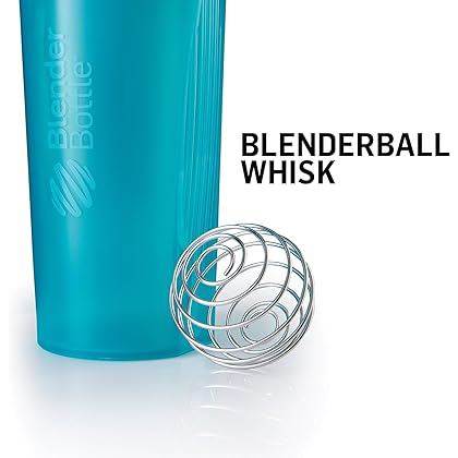 BlenderBottle Classic Shaker Bottle Perfect for Protein Shakes and Pre Workout, Black, 20 Ounce