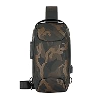 Shoulder Bags Men's Prevention Of Thieves Password Chest Lock Bag Cloth Sports One Shoulder Messenger Bag Men Bags Shoulder (Camouflage, One Size)