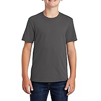 Youth Casual Short Sleeves 50/50 Cotton/Poly Core Blend Crew Neck T-Shirt