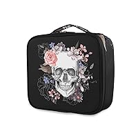 ALAZA Sugar Skull Floral The Day of Dead Makeup Organizers Storage Travel Bag Toiletry Bags