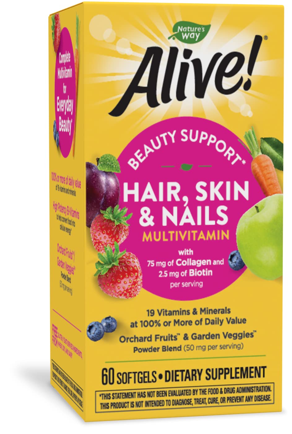 Mua Nature's Way Alive! Hair, Skin & Nails Multivitamin with Biotin and  Collagen, 60 Softgels trên Amazon Mỹ chính hãng 2023 | Fado