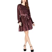 Michael Michael Kors Womens Petites Velvet Burnout Mini Dress Purple PL
