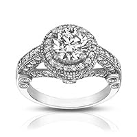 2.25 ct Women's Antique Style Diamond Engagement Ring in Platinum