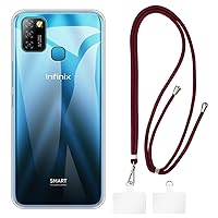 Infinix Smart 5 Case + Universal Mobile Phone Lanyards, Neck/Crossbody Soft Strap Silicone TPU Cover Bumper Shell for Infinix Smart 5A (6.6”)