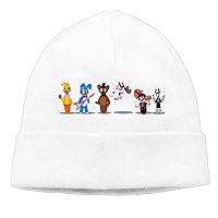Five Nights at Freddy Knit Cap Woolen Cotton Hat for Unisex White