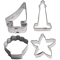 4 Piece Mini Nautical Sailboat Lighthouse Starfish Cookie Cutter - MichaelBazak Store Variety Set