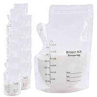 50PCS Breast Milk Storage Bag 250ml Breast Milk Pouches Disposable Breastmilk Storage Container for Fridge Freezer Double Zipper Seal, Breast Milk Storage Bag