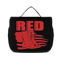 Remember Everyone Deployed RED Toiletry Bag Hanging Wash Bag Travel Makeup Bag Organizer Cosmetic Bag for Women Men