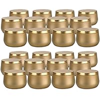 24 Pieces 4 oz Gold Candle Tins,4oz（Fill line 3.5oz） Candle Jars Candle Containers with Lids, 4 oz, for Candles Making, Arts & Crafts, Storage, and Gifts (Gold 24PCS)