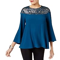 Alfani Womens Yoked Tunic Blouse