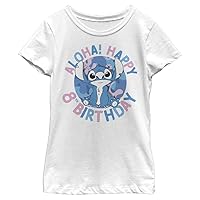 Disney Lilo Stitch 8th Birthday Girl's Solid Crew Tee