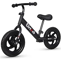 Balance Bike for 2,3,4,5 Year Old Kids, 12 Inch Toddler Balance Bike Kids Indoor Outdoor Toys, No Pedal Training Bicycle with Adjustable Seat Height, Airless Tire, Black