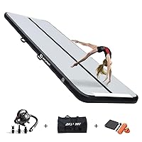 AKSPORT Gymnastics Air Mat Tumble Track Tumbling Mat Inflatable Floor Mats with Air Pump for Home Use/Tumble/Gym/Training/Cheerleading/Parkour/Beach/Park/Water