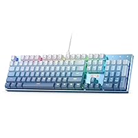 Redragon K556 SE RGB LED Backlit Wired Mechanical Gaming Keyboard, Aluminum Base, 104 Keys Upgraded Socket, Hot-Swap Linear Quiet Red Switch, Gradient Blue