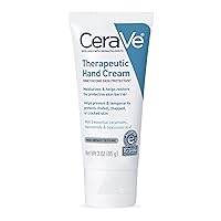 Therapeutic Hand Cream for Dry Cracked Hands With Hyaluronic Acid and Niacinamide | Fragrance Free 3 Ounce