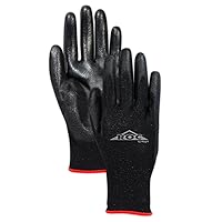 MAGID General Purpose Dry Grip Polyester Work Gloves, 12 PR, Ultra-Lightweight Polyurethane Coating, Size 8/M, Reusable, 18-Gauge (GP180),Black
