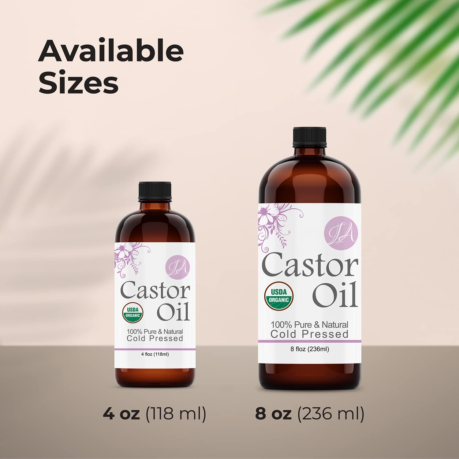 Castor Oil (Organic - 4oz) Pure & Natural - Cold Pressed - All-Natural Carrier Oil Solution for Lashes, Eyebrows, Hair, & More!