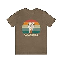 Allegedly Funny Ostrich Glasses Tie Bird Canadian Comedy Ginger and Boots Shirt Heather Olive 2XL