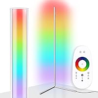 RGB Corner Floor Lamp - LED Color Changing Floor Lamp with Remote Control, 356 Color Modes, Multicolor RGB Lamp, Dimmable Corner Lamp, LED Floor Light - Black