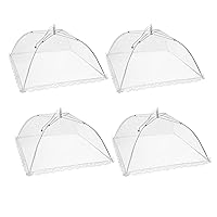 4 Pack Pop-Up Mesh Food Covers, 17 Inches Umbrella-Style Folding Mesh Food Cover Picnic Dome, Food Protector Tent Keep Out Flies, Bugs, Mosquitoes